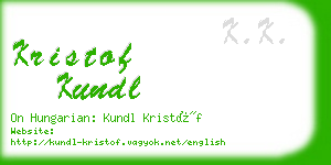 kristof kundl business card